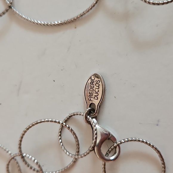 39" Long 925 FREDERIC DUCLOS Elegant Circle Silver Necklace - Picture 5 of 7